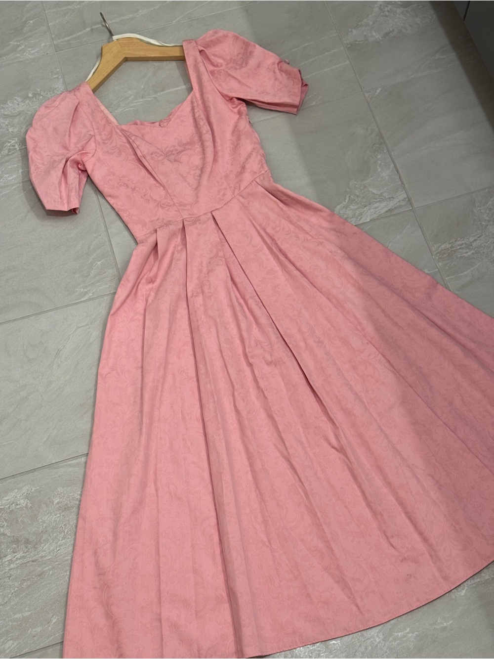Vtg Laura Ashley Soft Pink Midi Dress Cosplay Halloween Bridgerton Victorian